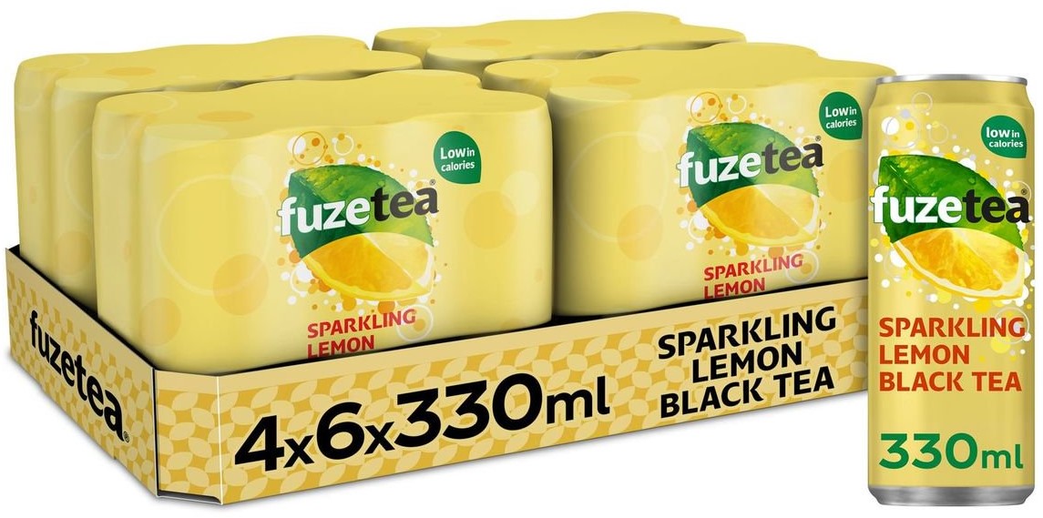 Fuze Tea Black Tea Lemon Sparkling (24 x 330 ml)