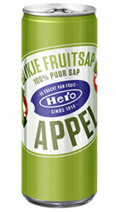 STATIEGELD Hero Appelsap - Blikjes Appelsap Fruitsap - 100% Puur Fruit - Handige Tray Frisdrank - 24 x 250ml