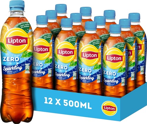 Lipton Ice Tea Sparkling Zero (12 x 500 ml) fles