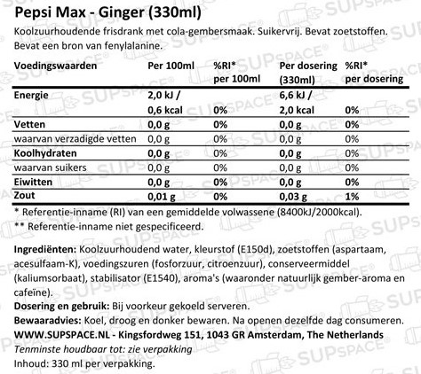 Pepsi Max Ginger (24 x 330 ml)-2